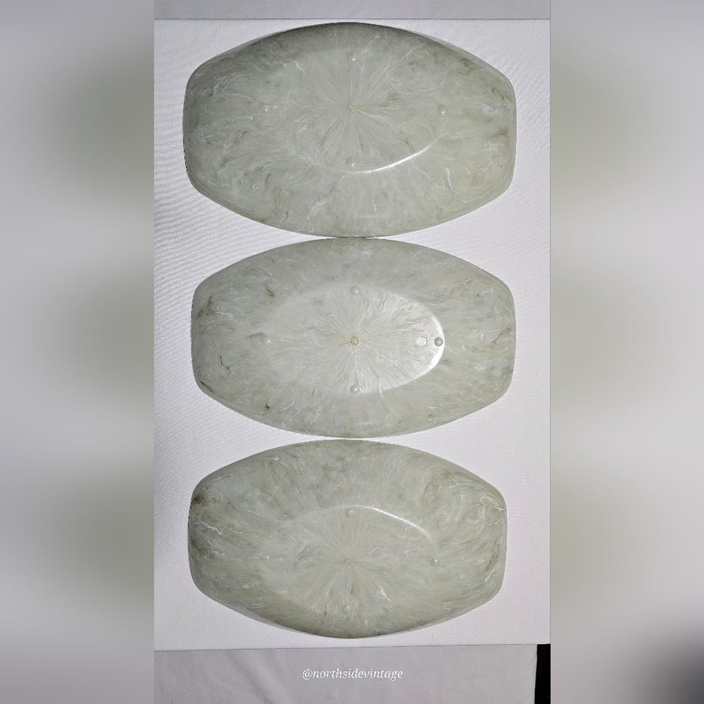 Set of Three Marble-Look  Decorative Bowls